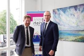 Michael Kingston with An Tánaiste Simon Coveney T.D, April 2018, pictured at the Irish Cultural Centre (ICC) Hammersmith, London in advance of the visit of the 8 Arctic States to ICC.
